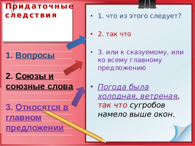 В следствии предложение. Придаточное следствия вопросы. Вопросы следствия придаточных предложений. Придаточные предложения следствия. Придаточные предложения следствия примеры.