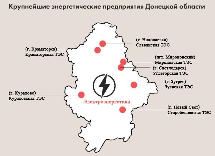 Крупнейшие энергетические. Энергетика Донецкой области. Электростанции Донецкой области на карте. Углегорская ТЭС на карте Донецкой области. Электростанции Донецкой области.