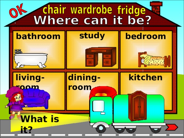 study bedroom bathroom living-room dining-room kitchen What is it?