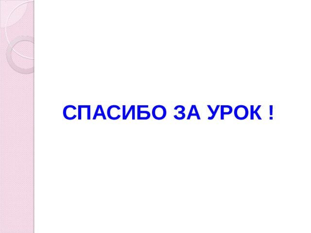 СПАСИБО ЗА УРОК !