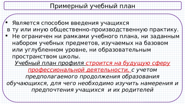 Функции учебного плана