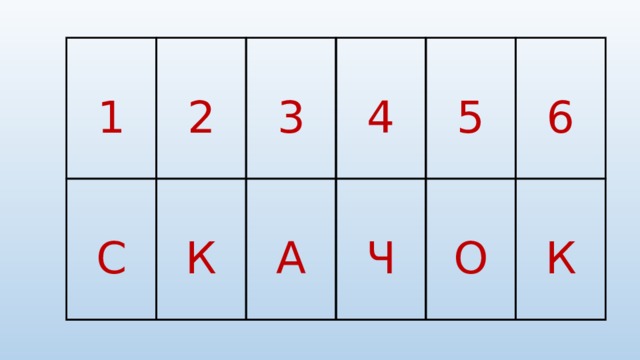 1 2 С 3 К 4 А 5 Ч 6 О К 