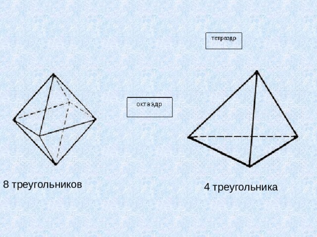 8 треугольников 4 треугольника 