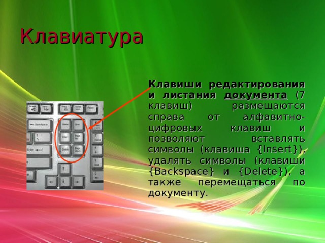 Клавиши редактирования. Клавиши редактирование и лестания. Перечислите клавиши редактирования. Клавиши редактирования и листания документа на клавиатуре. Клавиатура редактирование и листания документа.