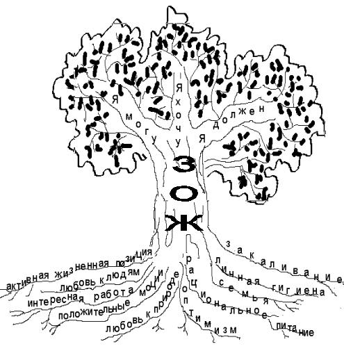Схема личности в виде древа личности