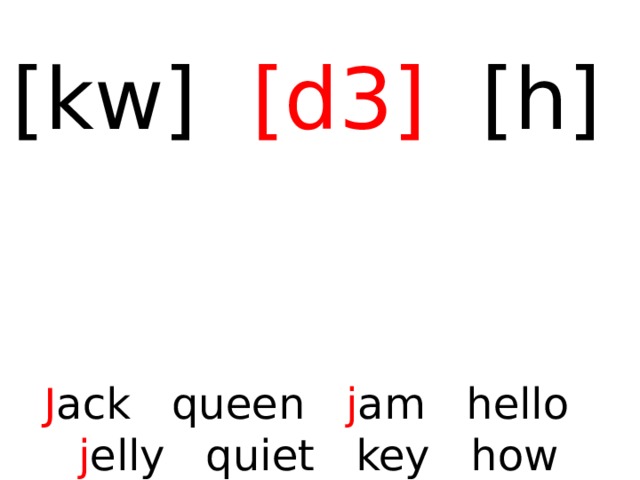 [kw] [d3] [h] J ack queen j am hello j elly quiet key how J erry Hugh 