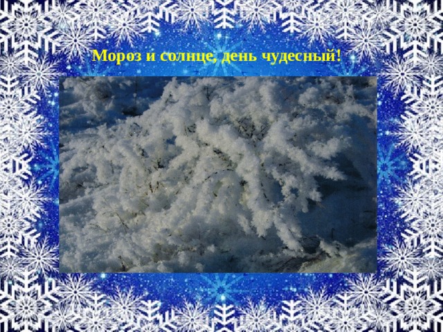 Мороз и солнце, день чудесный! . 