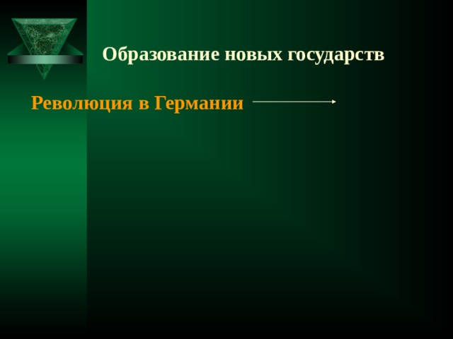 Образование новых государств Революция в Германии  