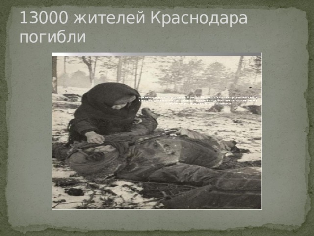 13000 жителей Краснодара погибли 