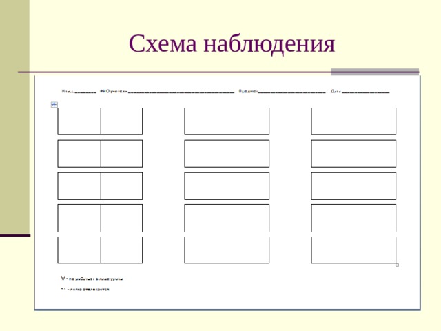 План стандартизированного наблюдения