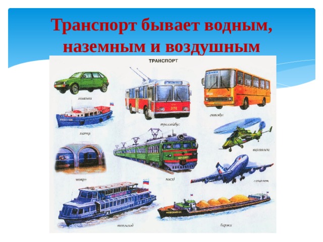 Конспект урока по окружающему миру На тему: "Транспорт. Кто работает на транспор