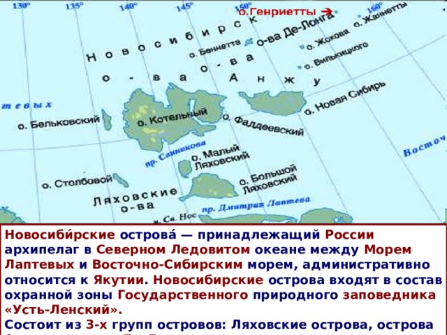 Новосибирские острова карта