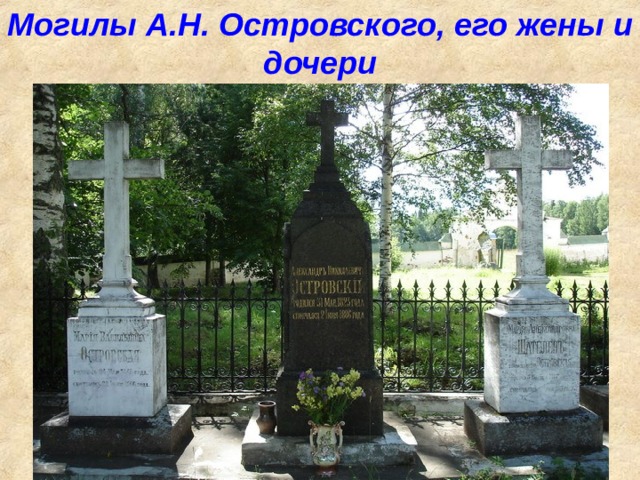 Могилы А.Н. Островского, его жены и дочери 