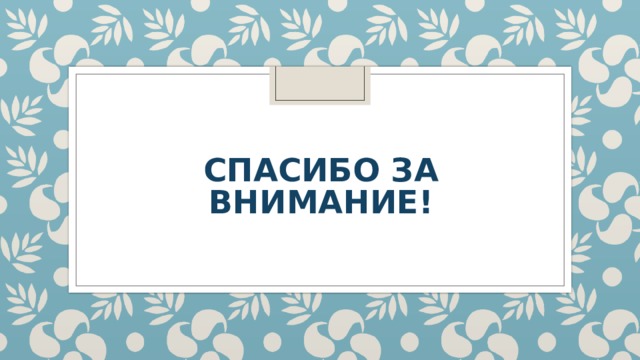 СПАСИБО ЗА ВНИМАНИЕ! 