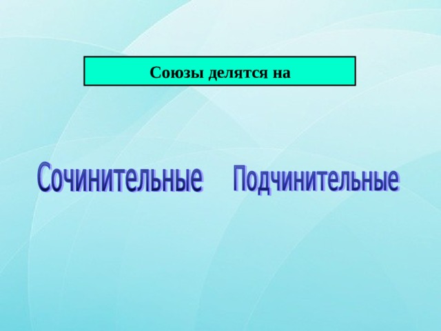  Союзы делятся на 