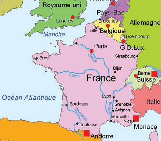 La france. Гавр на карте Франции. Pays France. Pays (Страна)voisin qui se trouve dans les Pyrénées. Ответь на вопросы ou se trouve la Normandie sur la carte de France.