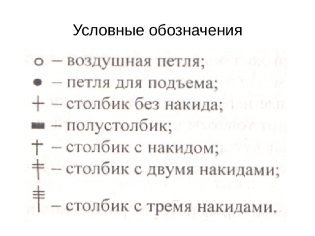 Условные обозначения 