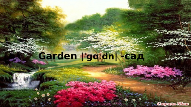 Garden |ˈɡɑːdn| -сад 