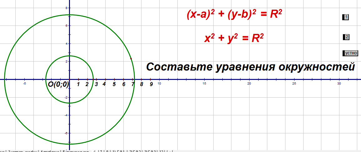 Центр окружности по уравнению. Графический способ решения уравнений на окружности. Самостоятельная работа по геометрии 9 класс уравнение окружности. Самостоятельная работа по теме уравнение прямой и окружности 9 класс.