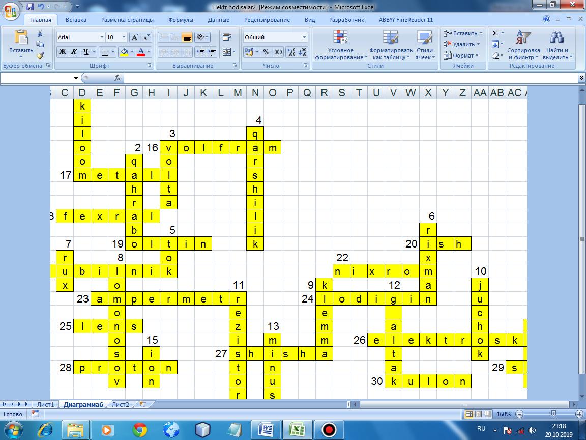 Кроссворд перестройка. Как сделать кроссворд на компьютере.