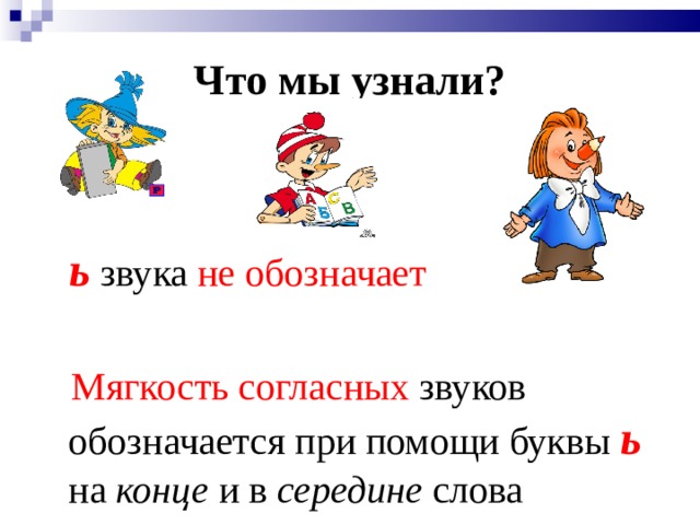 Буква ь как показатель мягкости согласных звуков 1 класс школа россии презентация