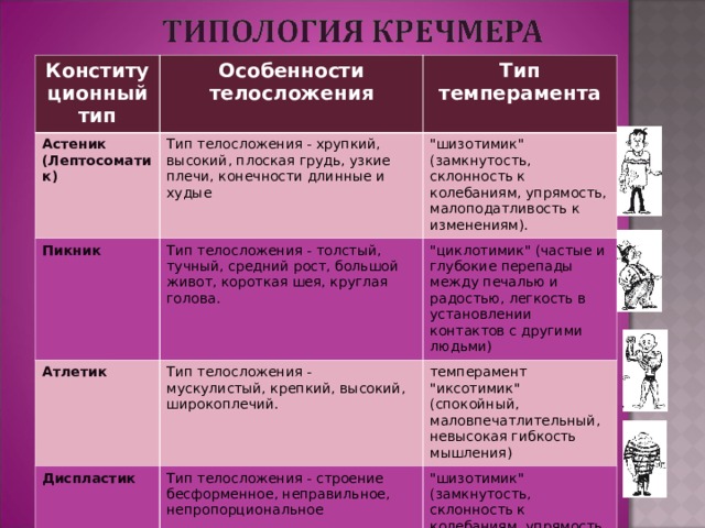 Типологии услуг. Типы характеров по Кремеру. Типы темперамента Кречмера. Типология темперамента таблица. Типология характера по Кречмеру.