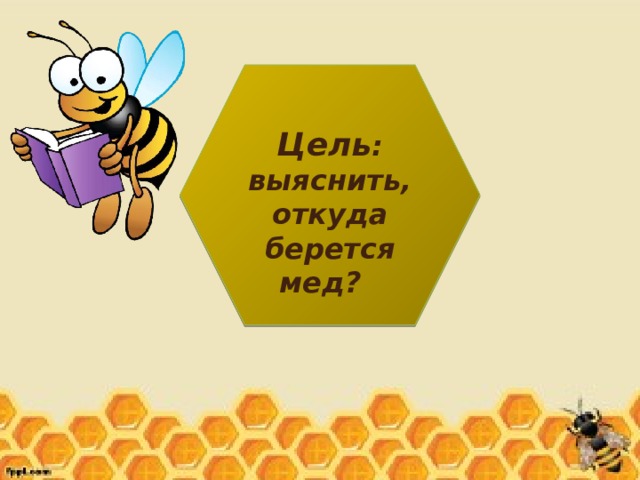 Цель : выяснить, откуда берется мед? 