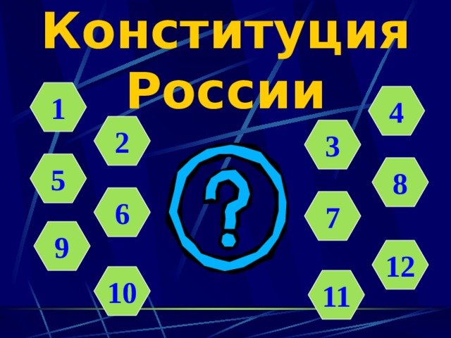 Конституция России 1 4 2 3 5 8 6 7 9 12 10 11 