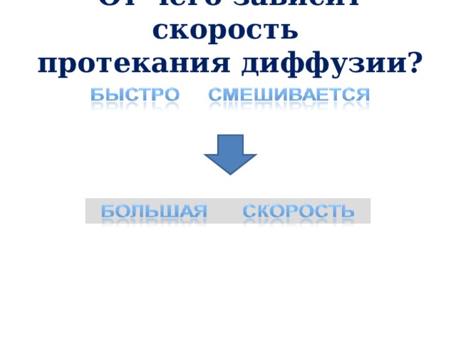 От чего зависит скорость  протекания диффузии? 