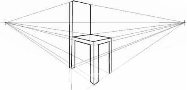 Стул в перспективе рисунок