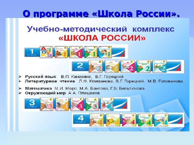 О программе «Школа России». 