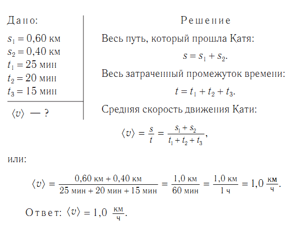 Решение задач на нахождение средней скорости