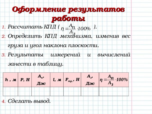 Презентация по теме кпд 7 класс