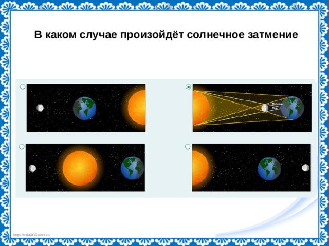 В каком случае произойдёт солнечное затмение 