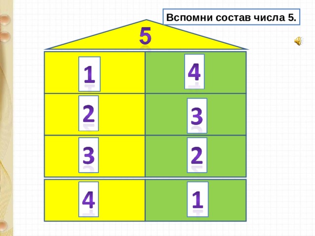 Презентация числа 5 состав числа 5