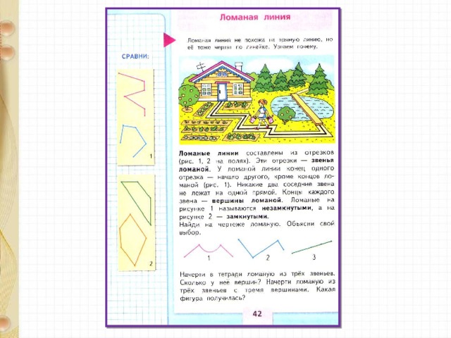 Ломаная линия звено ломаной вершины 1 класс школа россии презентация и конспект