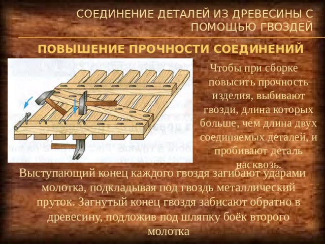 Технологии механического соединения деталей из древесных материалов и металлов презентация