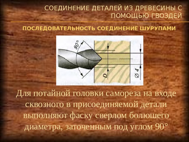 Презентация на тему технологии механического соединения деталей из древесных материалов и металлов