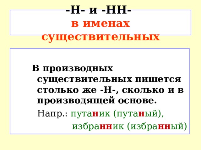 Сколько н в слове 11. Н И НН В производных существительных. В слове пишется столько н сколько их было в производящей основе. Путанный ответ сколько н. Сколько н слове Кожынное.