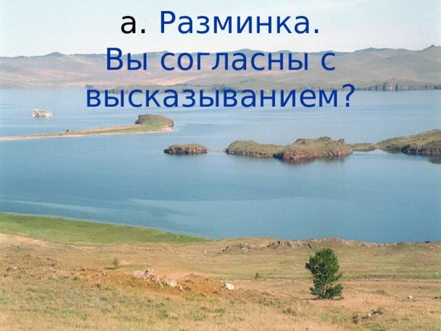 а. Разминка.  Вы согласны с высказыванием? 