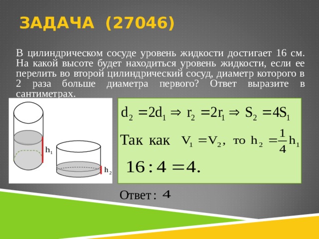 Объем вода в сосуде