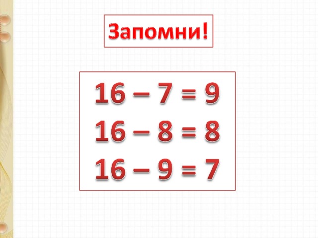 Случаи вычитания 16 1 класс школа россии презентация и конспект