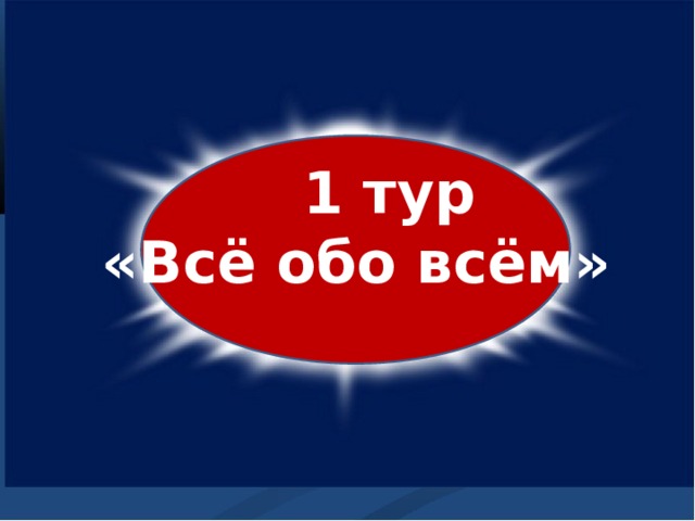  1 тур «Всё обо всём» 