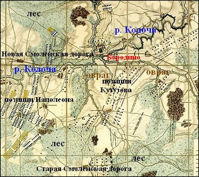 Бородинское поле карта