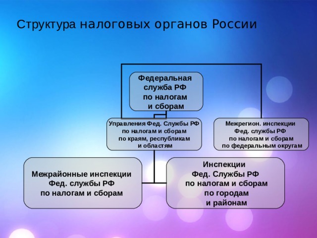 Налоговая структура. Структура налоговых органов России. Фискальные органы РФ. Система и структура налоговых органов РФ. 6. Структура налоговых органов.