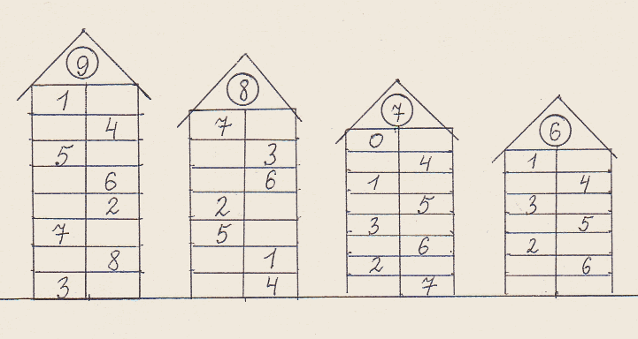 Состав чисел от 2 до 10 домики в картинках распечатать