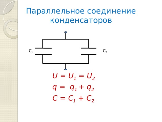 Решение задач на соединение конденсаторов 10 класс презентация