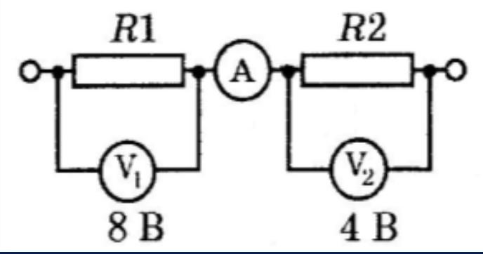 Определите показания амперметра r1 6. Физика. Схема параллельного соединения вольтметра. Каковы показания амперметра и общее сопротивление. Определите показания амперметра и сопротивление r2 если r1 4 ом. Каковы показания амперметра и вольтметра если r1 4 ом a r2 6 ом.