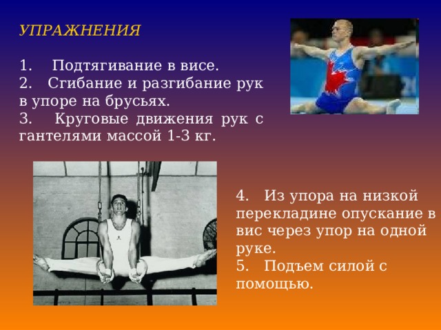 Сгибание и разгибание рук в упоре на брусьях методический план мчс