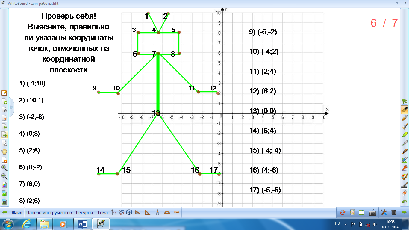 Координатная плоскость 6 класс